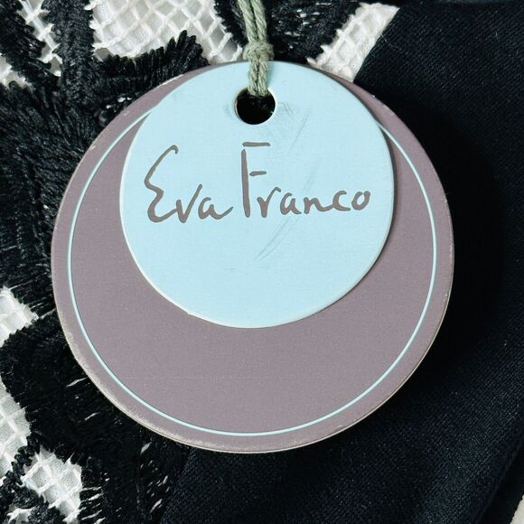 Eva Franco Stretch Black Floral Sleeveless Ponte Knit Dress Women's Size 6 NWT - Picture 10 of 11